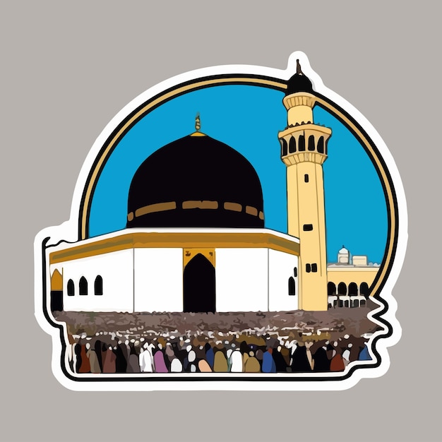 Vector la imagen vectorial de las pegatinas de la kaaba sharif