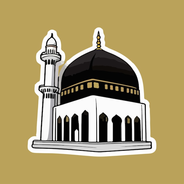 Vector la imagen vectorial de las pegatinas de la kaaba sharif