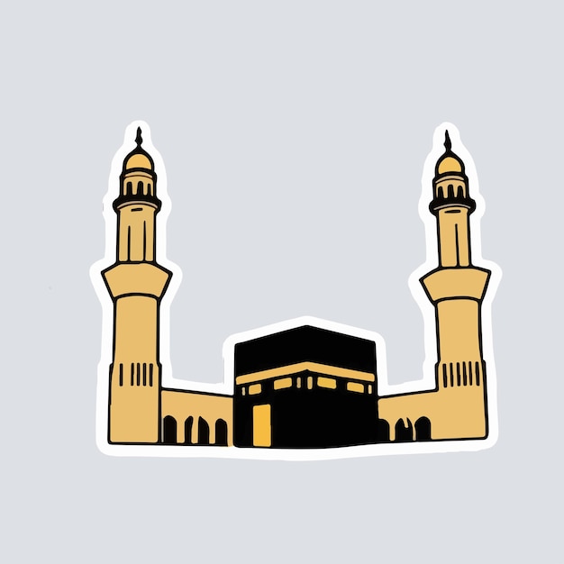 Vector la imagen vectorial de las pegatinas de la kaaba sharif