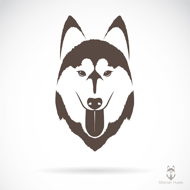 Imagen vectorial de perro husky siberiano sobre fondo blanco ilustración vectorial en capas editable fácil