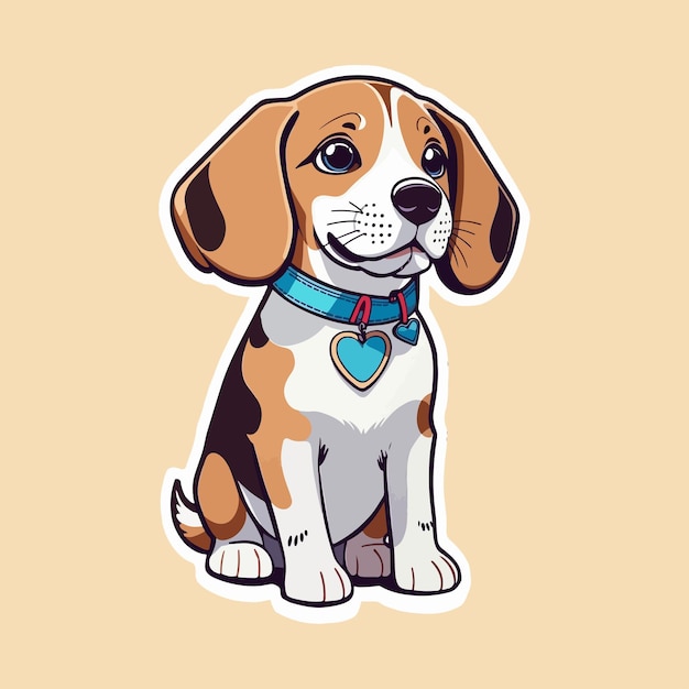 Imagen vectorial de un perro lindo y feliz