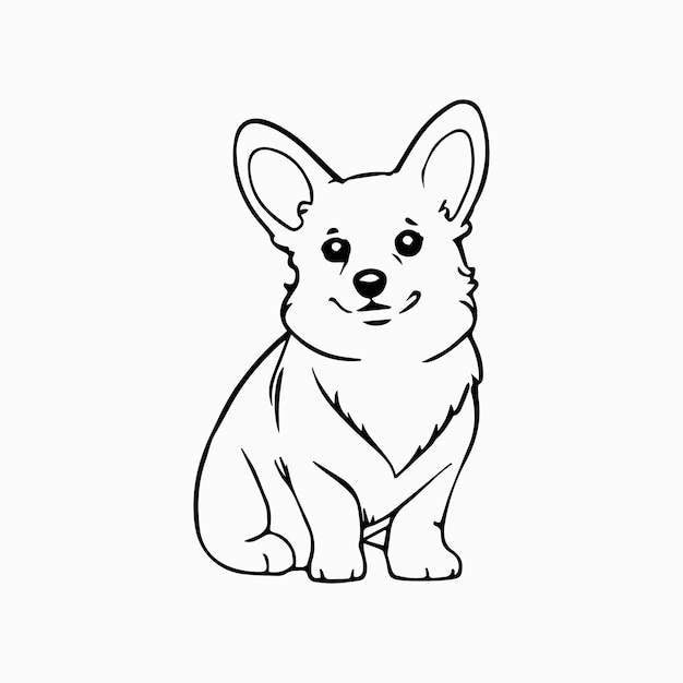 Vector imagen vectorial de perro silueta negra aislada sobre un fondo blanco ilustración linda
