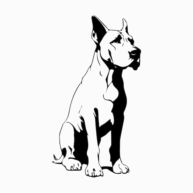 Vector imagen vectorial de perro silueta negra aislada sobre un fondo blanco ilustración linda