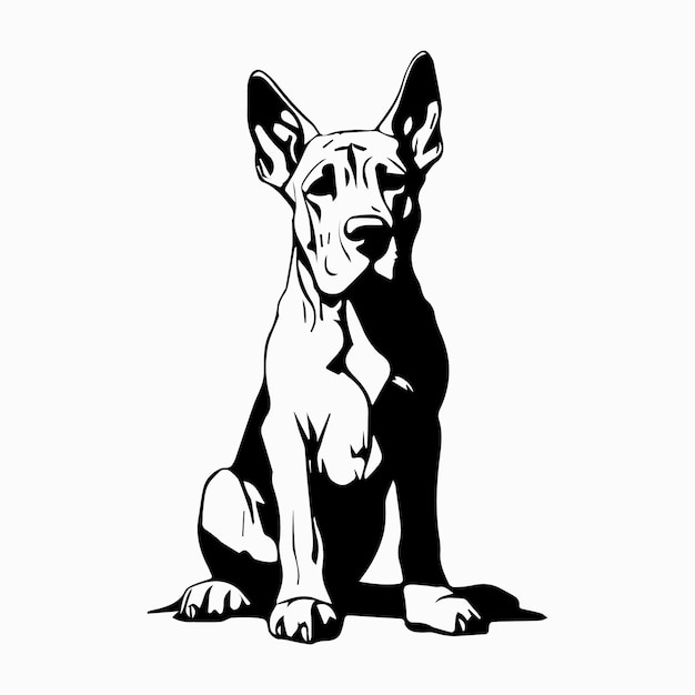 Vector imagen vectorial de perro silueta negra aislada sobre un fondo blanco ilustración linda