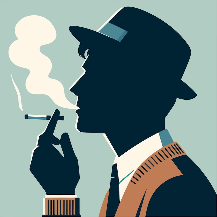 Vector imagen vectorial de una persona fumando