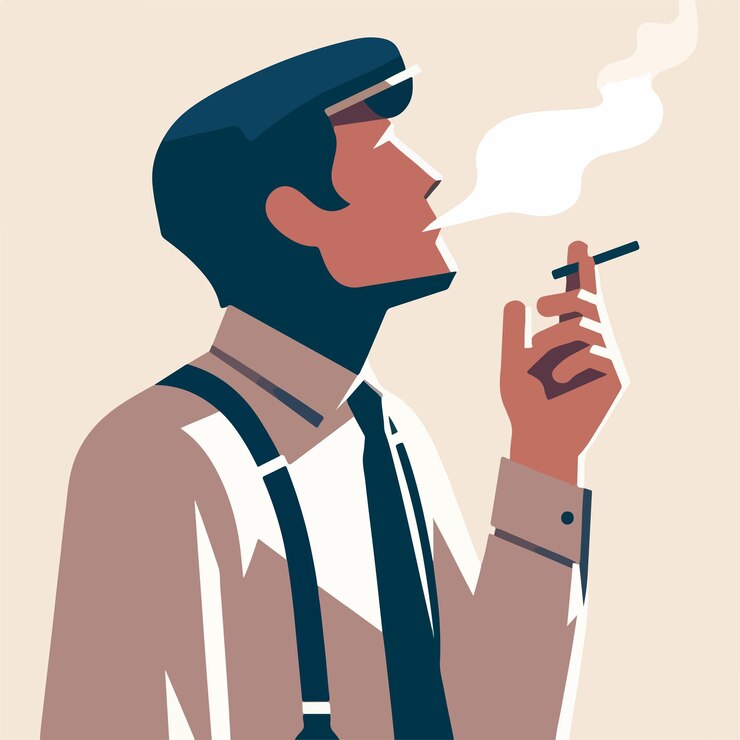 Vector imagen vectorial de una persona fumando