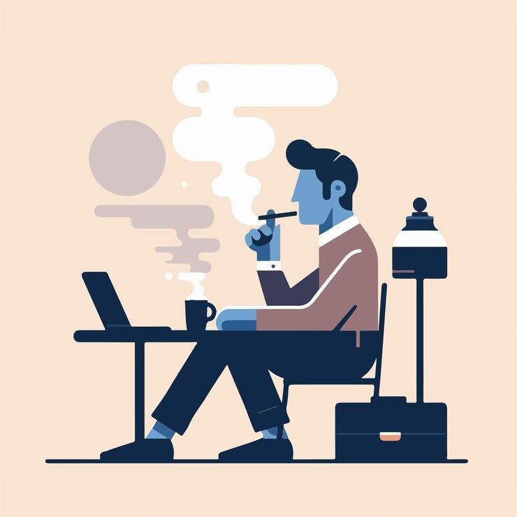 Vector imagen vectorial de una persona fumando