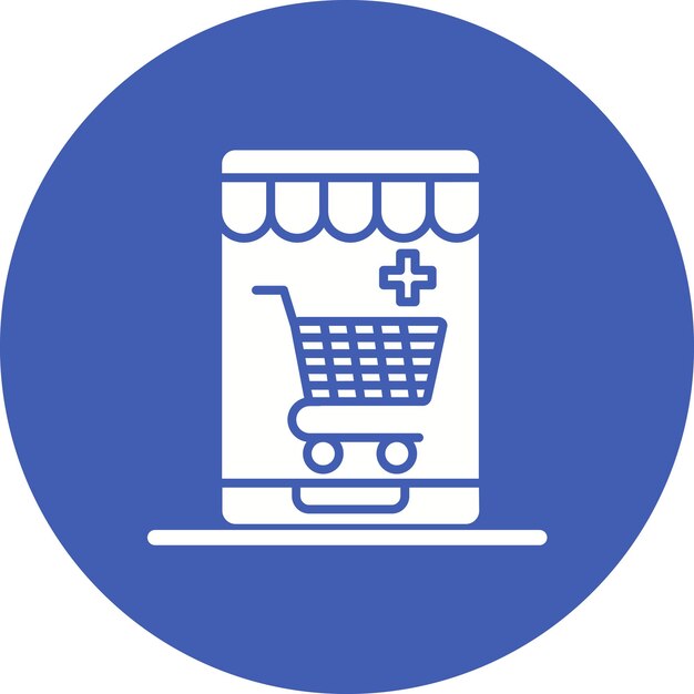 Imagen vectorial personalizada del icono de la tienda web Se puede utilizar para el comercio electrónico médico