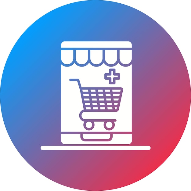 Imagen vectorial personalizada del icono de la tienda web Se puede utilizar para el comercio electrónico médico