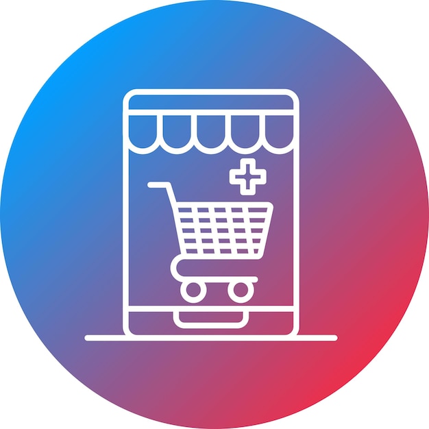 Imagen vectorial personalizada del icono de la tienda web Se puede utilizar para el comercio electrónico médico