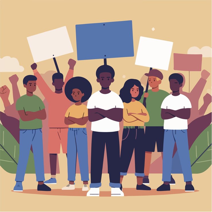 Vector imagen vectorial de personas que demuestran