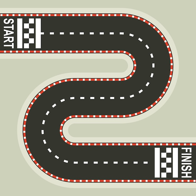 Vector imagen vectorial de una pista para carreras de karts aislada sobre fondo transparente