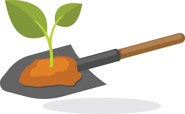 Imagen vectorial de una planta en una pala aislada sobre fondo transparente