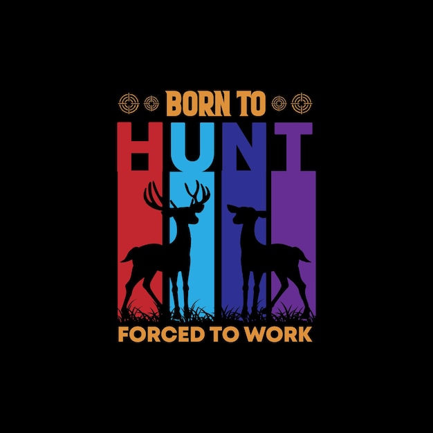 Imagen vectorial de plantilla de diseño de camiseta de caza vintage