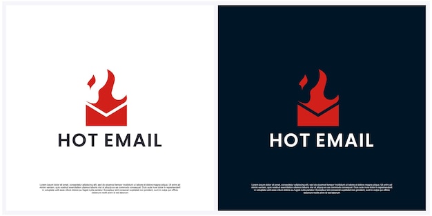 Imagen vectorial de plantilla de diseño de logotipo de correo y fuego moderno