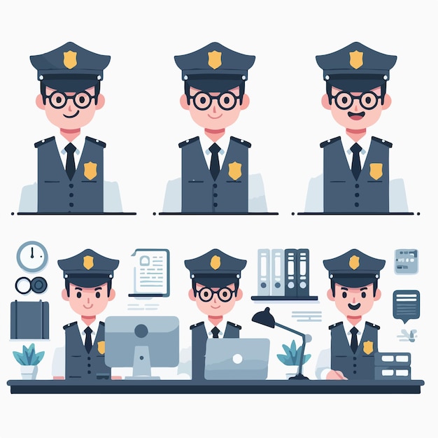 Imagen vectorial de la policía