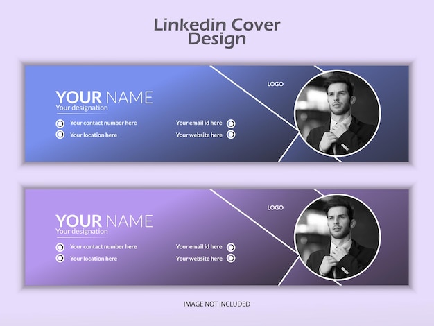 imagen vectorial para la portada de linkedin diseño colorido