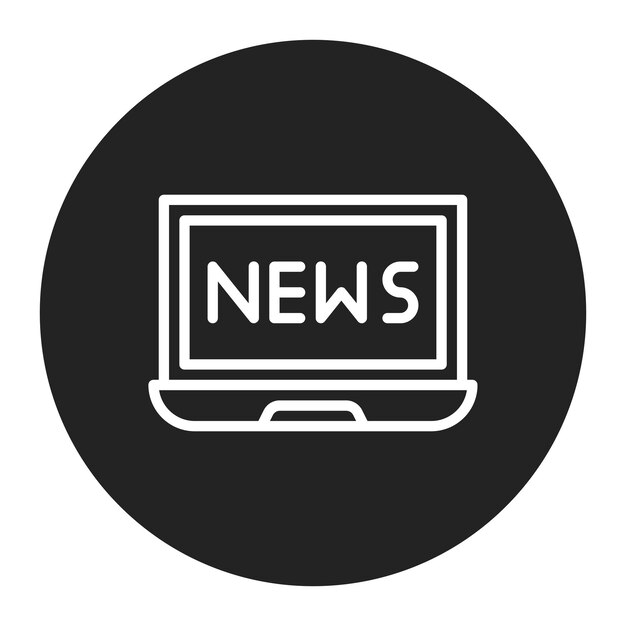 Imagen vectorial de portátil e icono de noticias Se puede usar para el Día de la Libertad de Prensa