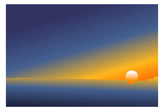 imagen vectorial de una puesta de sol sobre un mar de nubes