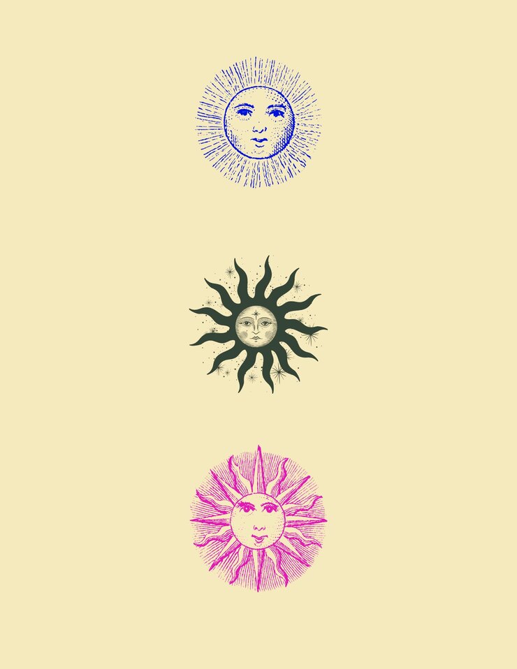 Vector imagen vectorial que representa el estilo de diseño de sun