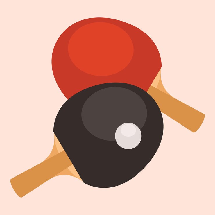 Vector imagen vectorial de raquetas de tenis de mesa y una pelota aislada sobre fondo transparente
