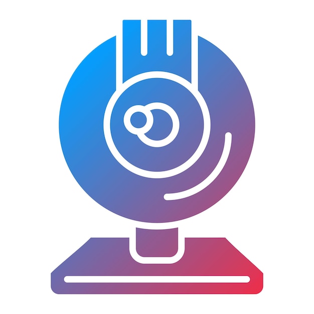 Imagen vectorial redonda del icono de la webcam Se puede utilizar para la tecnología
