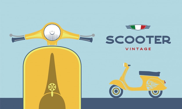 Imagen vectorial de scooter retro