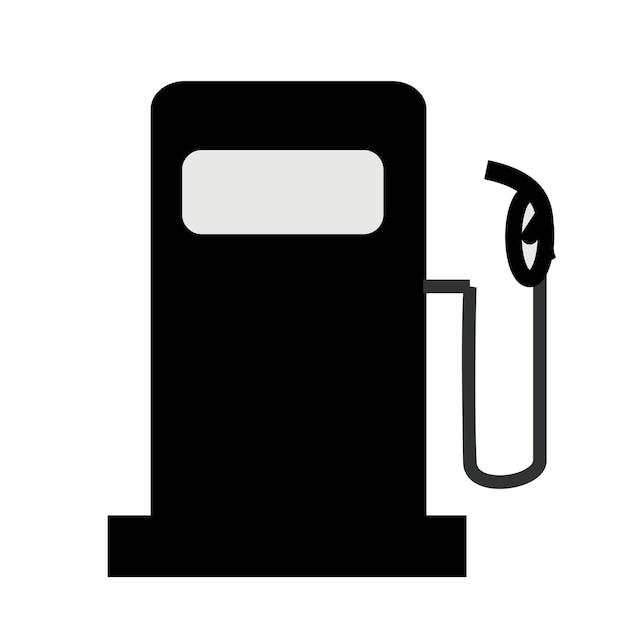 Imagen vectorial del signo Tsd para surtidor de gasolina Ilustración en blanco y negro de un símbolo