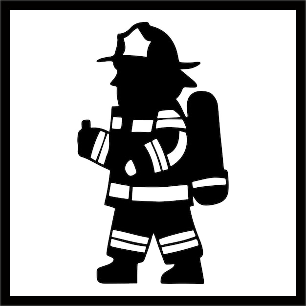 Imagen vectorial de la silueta del bombero