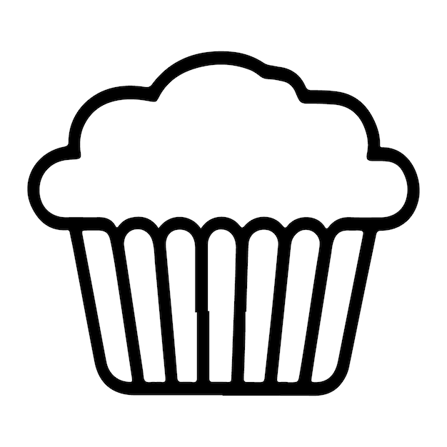 Imagen vectorial de la silueta de un muffin