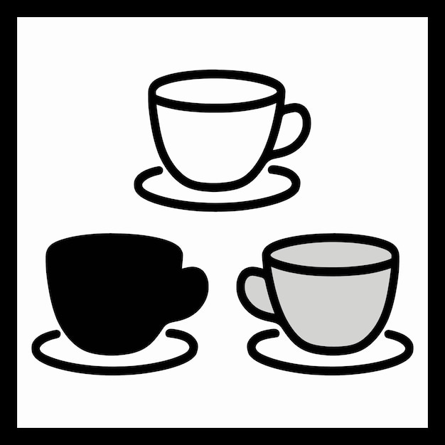 Imagen vectorial de silueta negra de café