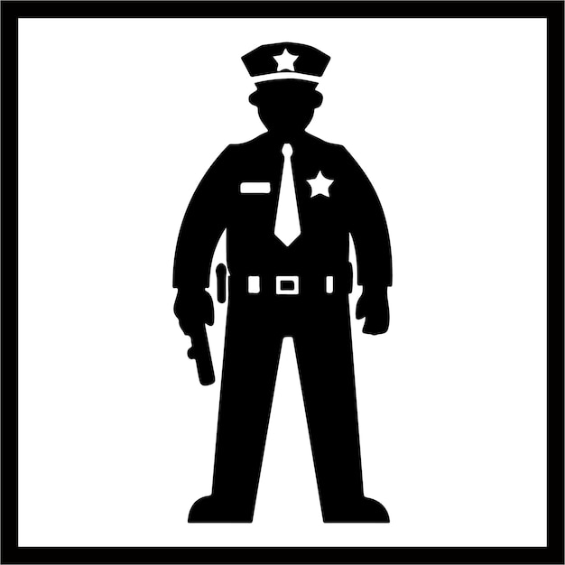 Imagen vectorial de la silueta de un oficial de policía