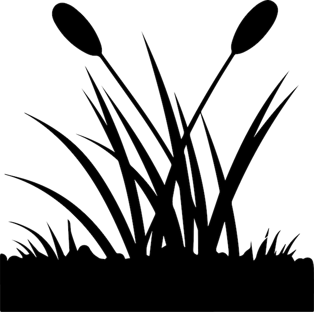Imagen vectorial de la silueta de la planta de caña