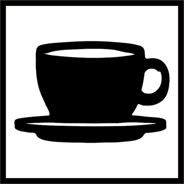 Imagen vectorial de la silueta de una taza de café
