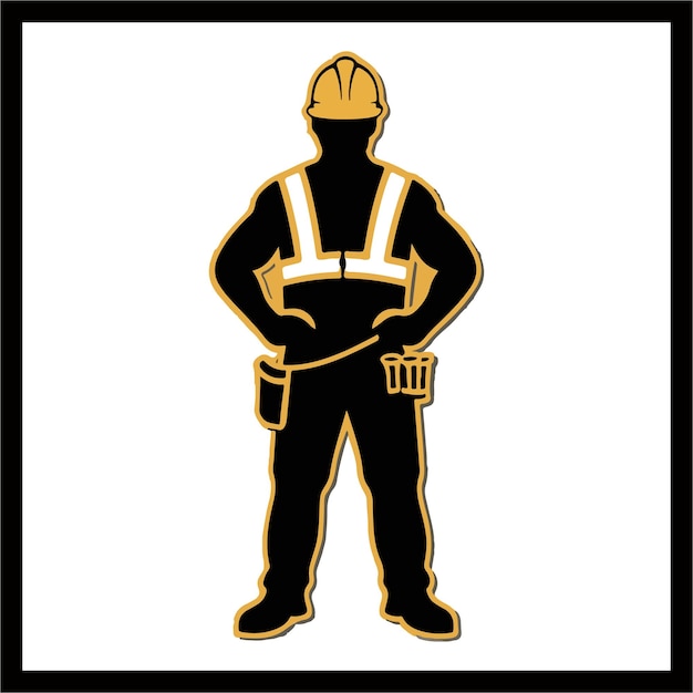 Imagen vectorial de la silueta de un trabajador de la construcción