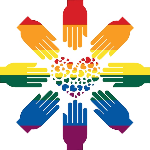 Imagen vectorial del símbolo del evento del orgullo Lgbt aislado sobre fondo transparente