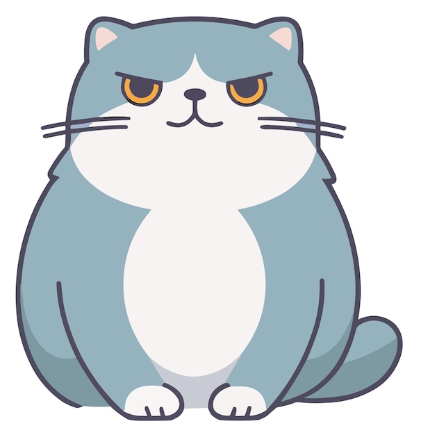 imagen vectorial simplificada de arte plano del gato Scottish Fold