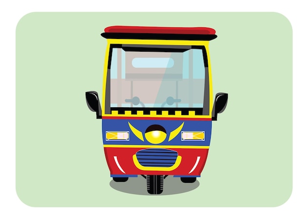 Imagen vectorial de stock de tuk tuk rickshaw de Tailandia