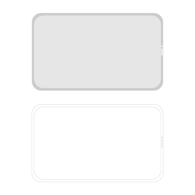 Imagen vectorial de una tableta sobre un fondo blanco