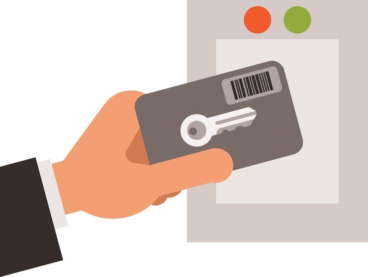 Vector imagen vectorial de tarjeta de plástico con candado de seguridad aislado sobre fondo transparente