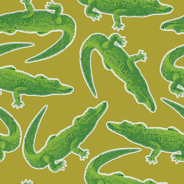 imagen vectorial de textura fluida con estampado de cocodrilo cocodrilo en papel de tela