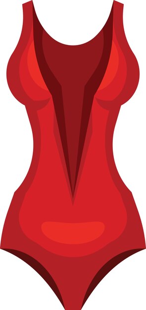 Imagen vectorial de traje de baño rojo para mujer aislado sobre fondo transparente