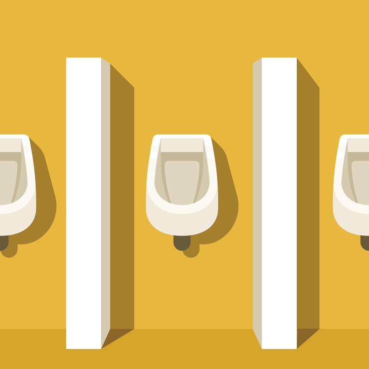 Vector imagen vectorial de urinarios en un baño público aislado sobre fondo transparente