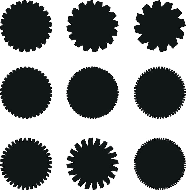 Imagen vectorial de varias formas circulares para pegatinas y etiquetas aisladas sobre fondo transparente