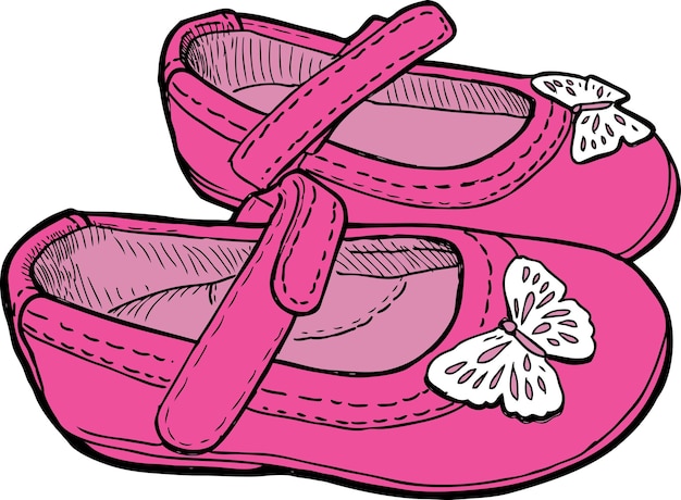 Imagen vectorial de zapatos rosas para niña