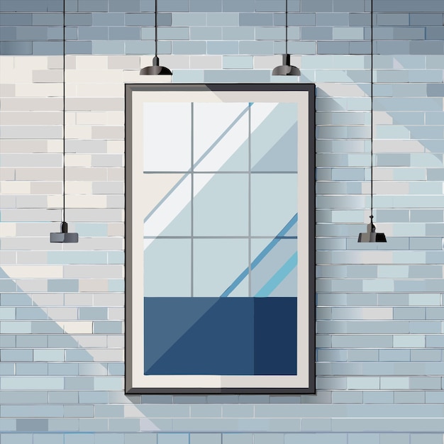 una imagen de una ventana que está en una pared de ladrillo