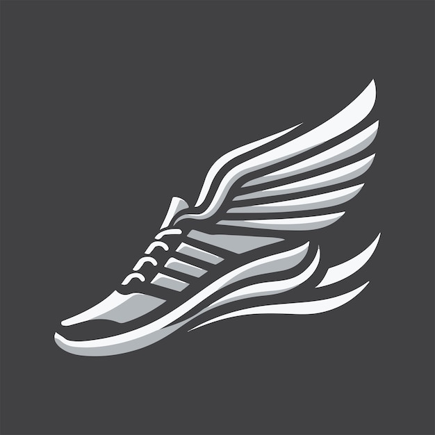 La imagen de un zapato alado es adecuada para un logotipo de zapato