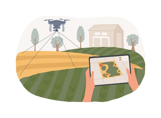 Imágenes aéreas drones ilustraciones de vectores de dibujos animados aislados