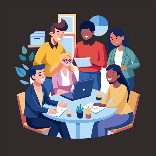 Imágenes de ilustración de personas de oficina vectoriales generadas