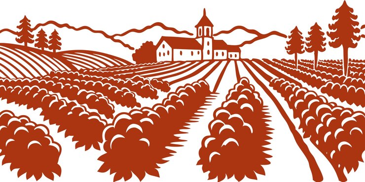 Vector imágenes impresionantes de siluetas de viñedos para sus proyectos de vino y naturaleza